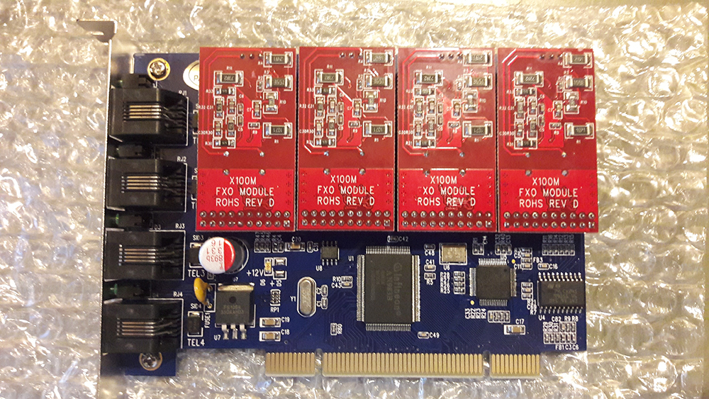 Quad Span Analog FXO Card with 4 FXO Ports Supports Issabel FreePBX Asterisk Card PCI 
