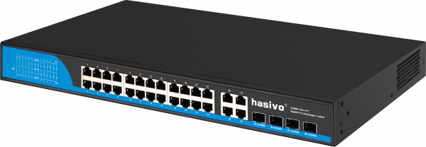 Hasivo 24 Ports Gigabit POE + 4 Gigabit RJ45 Uplinks + 4 Gigabit SFP Uplinks - Image 4