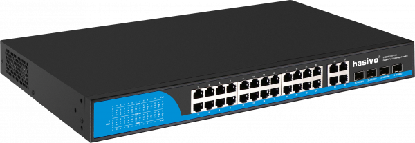 Hasivo 24 Ports Gigabit POE + 4 Gigabit RJ45 Uplinks + 4 Gigabit SFP Uplinks - Image 3