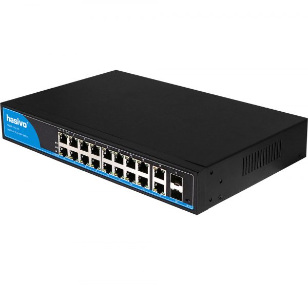 Hasivo 16 Ports Gigabit POE + 2 Gigabit RJ45 Uplinks + 2 Gigabit SFP Uplinks - Image 2