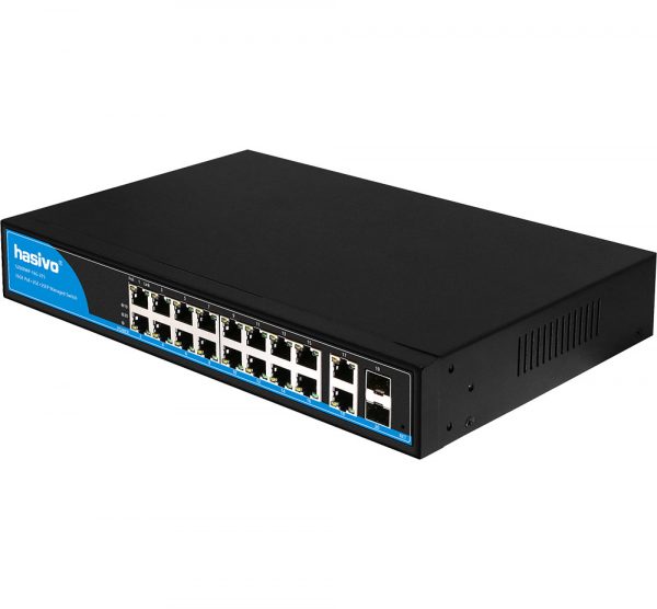 Hasivo Managed 16 Ports Gigabit POE + 2 Gigabit RJ45 Uplinks + 2 Gigabit SFP Uplinks - Image 2