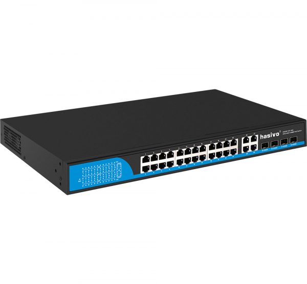 Hasivo 24 Ports 100M POE + 4 Gigabit RJ45 Uplinks + 4 Gigabit SFP Uplinks - Image 2