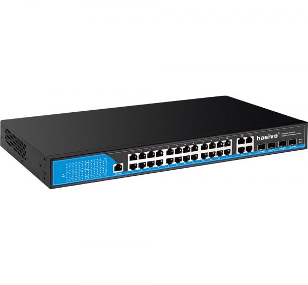 Hasivo Managed 24 Ports Gigabit POE + 4 Gigabit RJ45 Uplinks + 4 Gigabit SFP Uplinks - Image 2