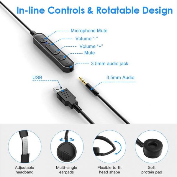 New Bee H360 USB Computer Headset - Image 4
