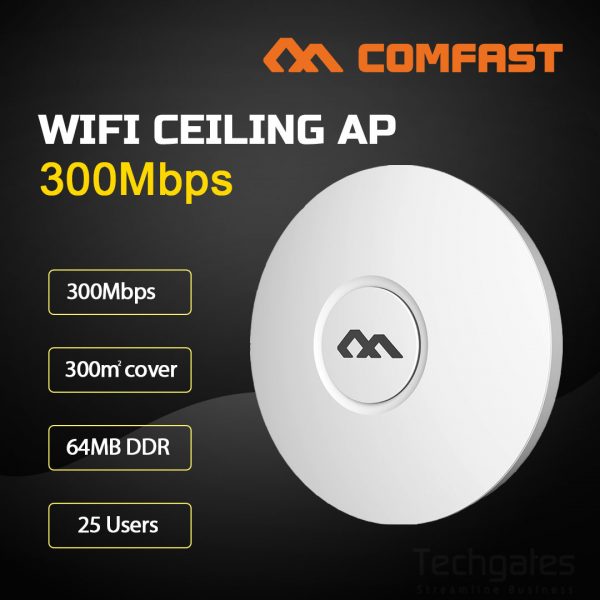 COMFAST CF-320N-V2 Powerful 300Mbps Indoor Ceiling Mount WIFI Access Point