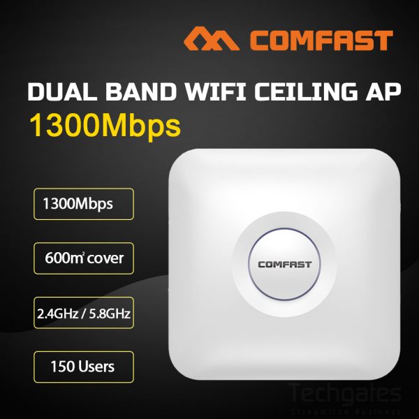 COMFAST CF-E375AC Powerful 1300Mbps Dual Band Indoor Ceiling Mount WIFI Access Point